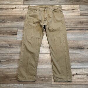 Men's Levis 505 Regular Fit Denim Jeans SZ 38x30 Tan Cotton Modern White Tab